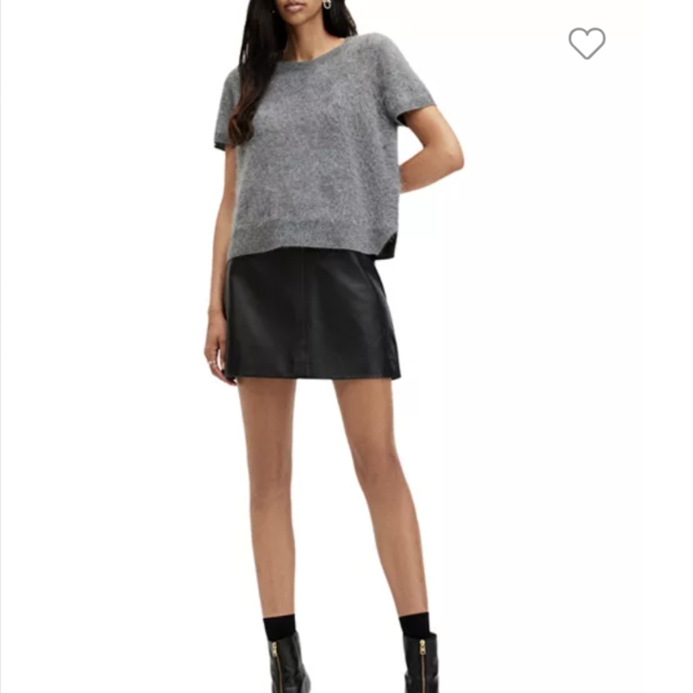 AllSaints Rebel Brushed Cashmere Knitted T-Shirt - Picture 2 of 7